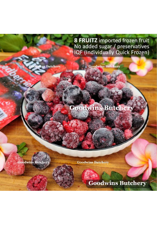 8Fruitz IQF frozen fruit MIXED 4 BERRIES 8 Fruitz 500g (Strawberry Blueberry Raspberry Blackberry)